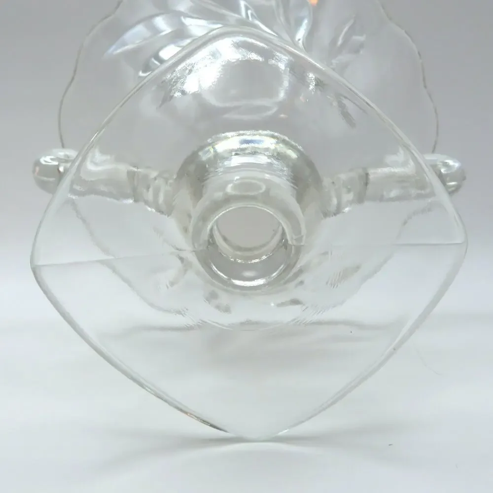 Vintage Indiana Glass Willow Clear Taper Candleholder Single Light Candlestick